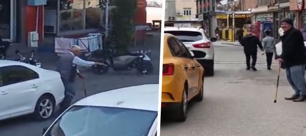 Siverek’te Bastonlu Yaşlı Adamın Duygu Sömürüsü Kamerada