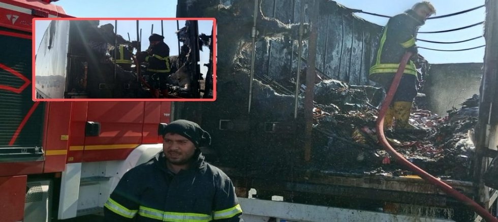 Siverek’te Gıda Yüklü Tır Alev Alev Yandı 