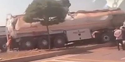 Yakıt tankeri devrildi: 1 yaralı 